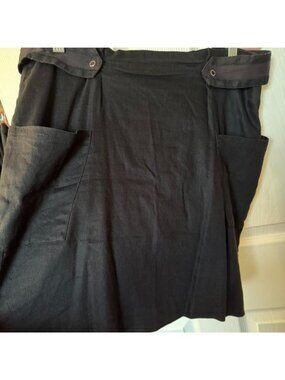 Bebe Black Linen Skirt With Pockets